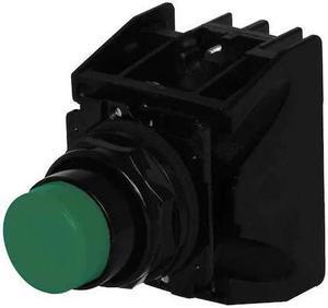 EATON E34EX708G Hazardous Location Push Button with Contacts, 30 mm, 1 NC, 1