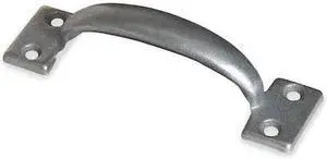ZORO SELECT 4PE21 Pull Handle, 6-1/2 In, Zinc, Zinc, Unthr. Holes