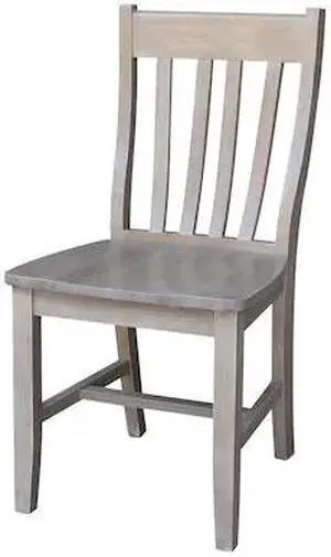 INTERNATIONAL CONCEPTS C09-61P Set of 2 Cafe Chairs, Washed Gray Taupe
