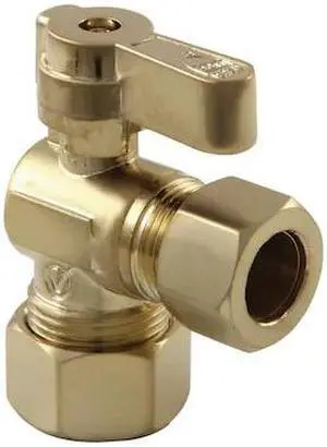 KINGSTON BRASS KF5440BB KF5440BB 5/8" OD Comp X 1/2" OD Comp Angle Stop Valve,