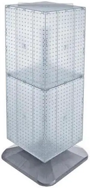 AZAR DISPLAYS 701435-CLR Four-Sided Pegboard Tower Revolving Display Panel Size