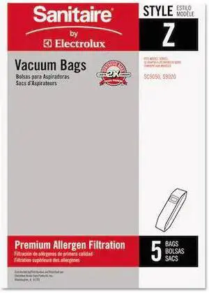 SANITAIRE EUR 63881A-10 Style Z Vacuum Bags, Style Z, 50 PK