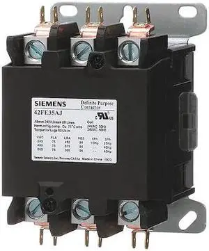 SIEMENS 42FE35AG Definite Purpose Magnetic Contactor, 208V-240V AC, 3 P,