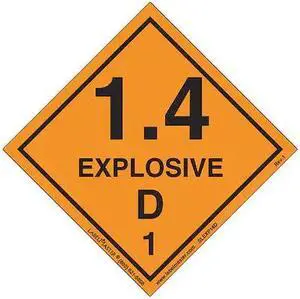 LABELMASTER SLEXP14D Explosive 1.4 D Label,Vinyl,PK500