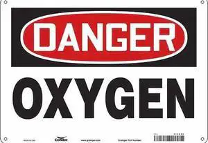 CONDOR 470V55 Safety Sign, 10 in Height, 14 in Width, Aluminum, Horizontal