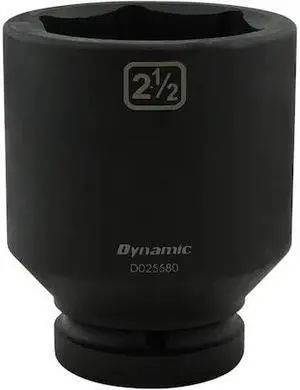 DYNAMIC D025580 1" Drive Deep Socket, Black Phosphate, Tools 2-1/2" X 1" Drive,