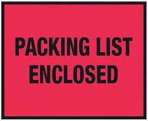 Tape Logic PL430 10 x 12 in. 2 Mil Poly Red Packing List Enclosed Envelopes