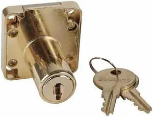 ZORO SELECT 1XRY3 Cabinet and Drawer Dead Bolt Locks, Keyed Alike, CH751 Key,