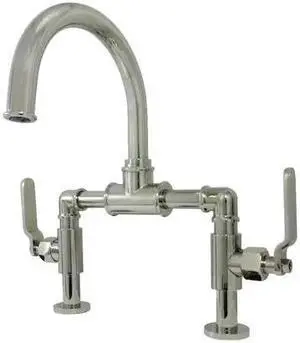 KINGSTON BRASS KS2176KL Whitaker Industrial Style Bridge Bathroom Faucet W/