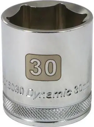 DYNAMIC D016030 1/2" Drive, 30mm Metric Socket, 6 Points