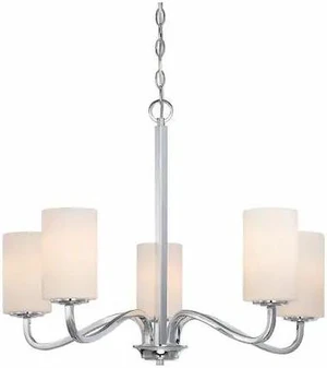 NUVO 60-5805 Willow 5-Light Hanging Fixture with White Glass NUVO 60-5805 Willow 5-Light Hanging Fixture with White Glass
