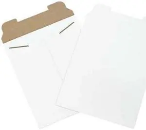 PARTNERS BRAND RM3W Flat Mailers, 11" x 13-1/2", White, PK100