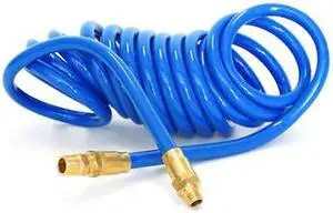 STEELMAN 50043-WM-IND 15-Foot Coiled 3/8" ID Air Hose with Reusable 1/4" NPT
