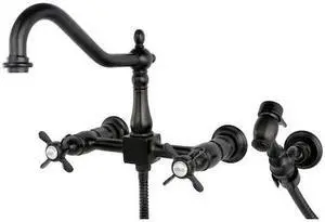 ESSEX KS1245BEXBS KS1245BEXBS 8" Centerset Wall Mount Kitchen Faucet with Brass