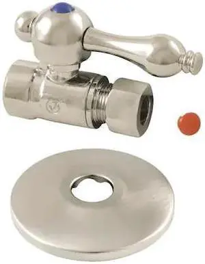 KINGSTON BRASS CC43258K CC43258K 1/2" Sweat 3/8" O.D. Comp Straight Stop Valve