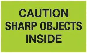 TAPE LOGIC DL1126 Tape Logic® Labels, "Caution Sharp Objects Inside", 3" x 5",