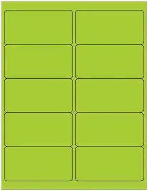 TAPE LOGIC LL178GN Tape Logic Rectangle Laser Labels, 4" x 2", Fluorescent