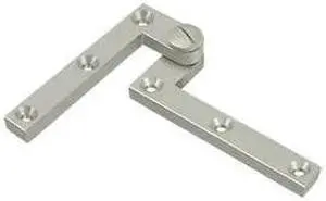 4.38 in. x 0.63 in. x 0.38 in. Solid Brass Pivot Hinge - Pair (Satin Nickel)
