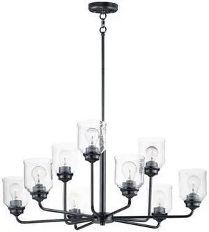MAXIM 12277CDBK Acadia 9-Light 34.75" Wide Black Chandelier