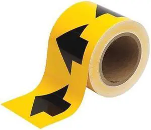 BRADY 91287 Arrow Tape,Black/Yellow,4 In. W