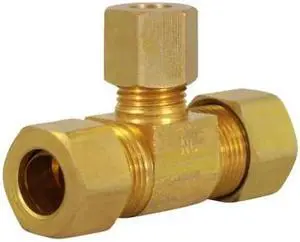 EVERFLOW C64R-383814-NL 3/8" x 3/8" x 1/4" O.D. COMP Tee Pipe Fitting; Lead