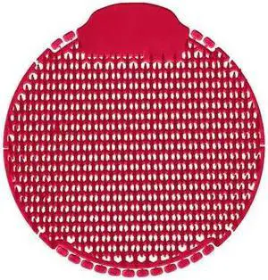TOUGH GUY 55FJ83 Urinal Screen,Round,Red,2 lb,PK10