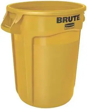 RUBBERMAID FG262000YEL Brute 20 gal. Yellow Polyethylene Round Utility Container