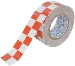 BRADY 121916 Aisle Marking Tape,2In W,100Ft L,Red/Wht