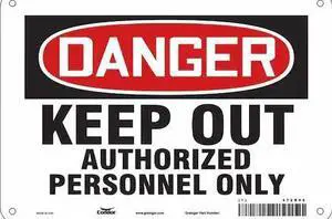 CONDOR 472R46 Safety Sign, 7 in Height, 10 in Width, Aluminum, Vertical