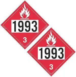 LABELMASTER ZTV1993 Placard1993 Flammable/ 1993,PK25