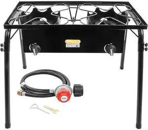 CONCORD B-7841 Double Burner Outdoor Stand Stove Cooker w/ Regulator Brewing
