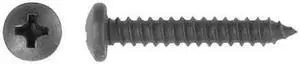 ZORO SELECT 1625PK Sheet Metal Screw, #8 x 15/16 in, Black Phosphate Steel Pan