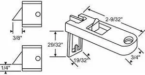 ZORO SELECT 83-607BA-1 Slide Latch,Tilt Window,2-9/32" L