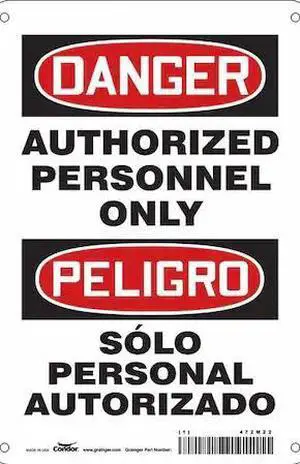 CONDOR 472M22 Safety Sign, 10 in Height, 7 in Width, Aluminum, Horizontal