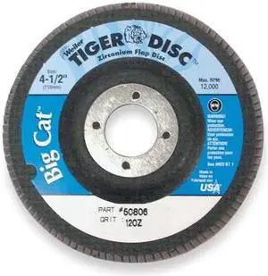 WEILER 96177 Arbor Mount Flap Disc,4-1/2in,120,Fine