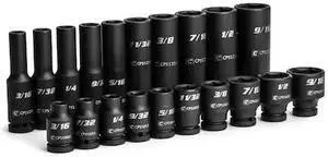 CAPRI TOOLS CP51000-20SSD 1/4 in. Drive Shallow and Deep Impact Socket Set,
