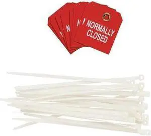 BRADY 89245 Tag,Normally Closed,White/Red,PK10 G9403947