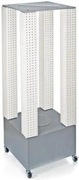 AZAR DISPLAYS 700228-WHT Multi-Tower Pegboard Floor Revolving Display Panel