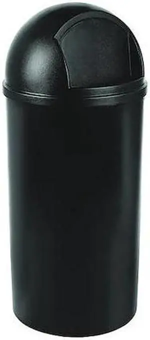 RUBBERMAID FG817088BLA 25 gal. Plastic Round Trash Can, Black