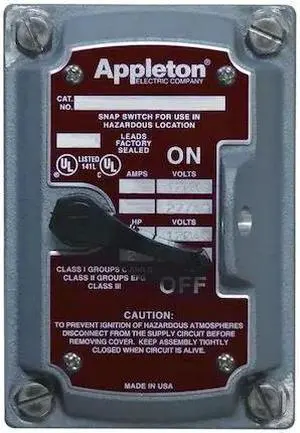 APPLETON ELECTRIC EDSK-MC3 Motor Switch,30A,600V,3P