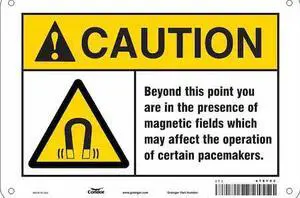 CONDOR 478Y60 Safety Sign, 7 in Height, 10 in Width, Aluminum, Vertical