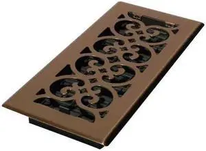 DECOR GRATES SPH408-A Floor Register 5.5 X 9.5, Antique Brass, Brass
