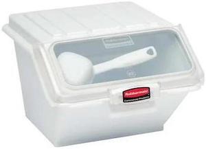 RUBBERMAID COMMERCIAL FG9G6000WHT Storage Bin, Includes 1/2 Cup Scoop