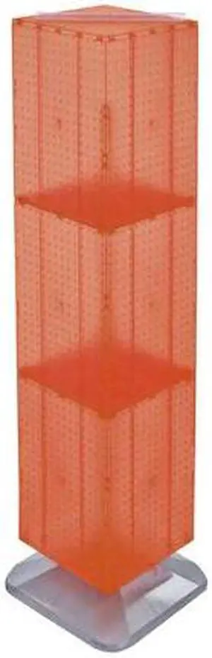 AZAR DISPLAYS 701464-ORG Four-Sided Pegboard Tower Revolving Display Panel Size