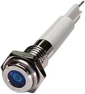 ZORO SELECT 24M035 Flat Indicator Light,Blue,12VDC