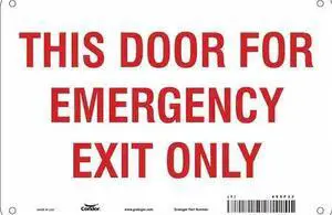 CONDOR 485F32 Exit Sign, Aluminum, 10" W, 7" H, This Door For Emergency Exit