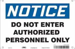 CONDOR 472U88 Safety Sign, 7 in Height, 10 in Width, Aluminum, Vertical