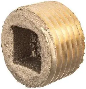 ZORO SELECT ZUSA-PF-10559 Brass Square Socket Plug, Male NPT