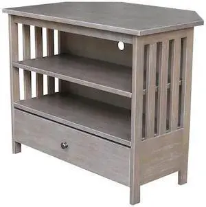 INTERNATIONAL CONCEPTS TV09-27 Mission Corner TV Stand, Washed Gray Taupe