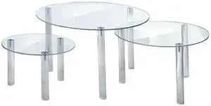AZAR DISPLAYS 515305 3-Piece Acrylic Large Round Riser Set